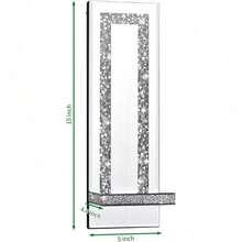Crystal Crush Diamond Mirrored Candle Sconces, Silver Wall Candle Holder Set Of 2, Wall Decorations For Living Room,Dining Room (Rectangle Stripe (Style 4)) - Rectangle Stripe (Style 4) - View 3
