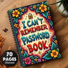 趣味螺旋密码笔记本 | 横格纸，非常适合记录互联网和电脑登录信息、网站、用户名、密码，家庭或办公室密码保护器，手工剪贴簿套装材料 - 彩色 - 查看 2