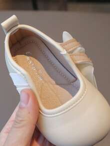 女童公主鞋，软底婴儿真皮蝴蝶结鞋，平底玛丽珍学步鞋，春秋季 - 米色 - 查看 6