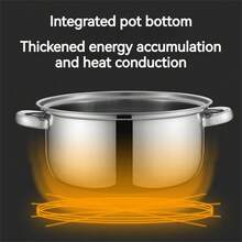 1pc Heat Resistant Cooking Utensil 9.45-Inch Large Stainless Steel Steamer And Soup Pot 2-In-1, Durable, Suitable For Induction Cookers And Gas Stoves, Double-Layer Design With Steaming Basket, Multifunctional Household Kitchen Utensil - Multicolor - View 6