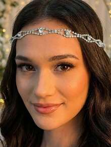 波西米亚风金色水晶水钻头饰 - 水晶发链发箍，适合女性、新娘、婚礼、晚宴、节日和派对佩戴 - 彩色 - 查看 10