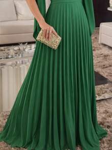 Elegant Casual Tie Back Pleated Formal And Evening - 綠色 - 查看 4