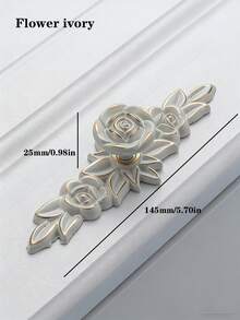 2pcs Rectangular Cabinet Handles, Simple Drawer Wardrobe Door Knobs, Single Hole With Plate, Retro European Style, Aluminum Alloy With Screws, Gold/Silver/Ivory Color - Multicolor - View 12