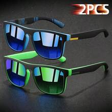 WSZ 2pcs Retro Striped Unisex Sports Glasses, Classic Outdoor Cycling Fishing Driving Beach Glasses, Suitable For Men And Women In Summer - 2PCSF733 - View 4