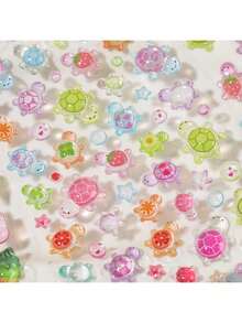 1张甜美糖果派对系列3D贴纸，精致可爱，可用于装饰相框、电脑、手机壳、耳机、杯子、旧杂志、铅笔盒、桌面装饰、返校贴纸、学习用品等。 - 彩色 - 查看 3