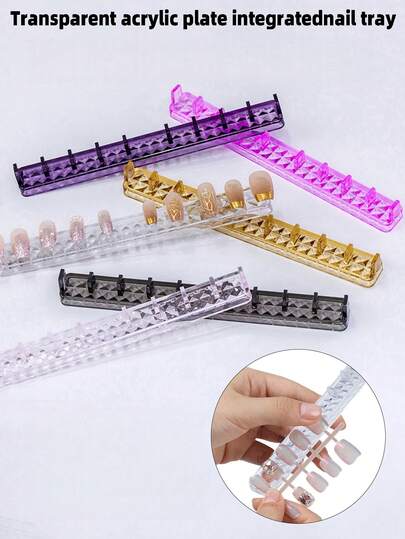 2/1pc Nails Training Base Transparent Acrylic For Skill Enhancement Practical And Easy Maintenance Secure Stand Non Slip Nail Base, Nails Practice Holder For Both Beginners And Professional Practical