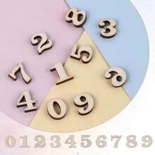 0.6 Inch 100 PCS Natural Wooden Numbers, 0-9 Unfinished Unpainted Calendar Numbers For DIY Crafts Sorting Grid Organizer Scrapbooking Home Decorations, 15mm - / - View 4
