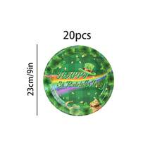 10pcs/20pcs/40pcs/50pcs,St. Patrick's Day 9inch And 7inch Paper Plates,St. Patrick's Day Disposable Paper Plates Set - Green Checkered With Clover, Rainbow & Pot Of Gold Design Plates For Irish Themed Party, Saint Patrick's Day Celebration & Lucky Tableware Supplies - Multicolor - View 12