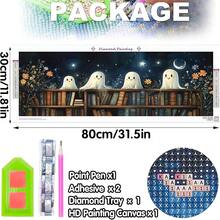 Bimkole Large Diamond Art Kits For Adults Halloween Ghost, Full Drill 5D DIY Rhinestone Embroidery Set Paint With Diamonds Art By NFUmberss Kits Cross Stitch Home Wall Craft Decoration 31.5x11.81 Inch - 大型幽靈書 - 查看 3