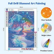MISCER Tree Of Life Diamond Art Kits For Adults, Landscapes Diamond Painting Kits For Beginners, 5D Full Drill Round Paint With Diamonds Pictures, Gem Art Painting DIY Crafts Kit Decor 12x16inch - 樹 - 查看 3