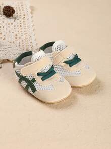 1双婴幼儿男女通用软底网面透气运动凉鞋，适合夏季穿着，0-1岁 - 綠色 - 查看 4