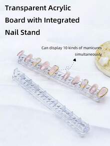 2/1片装美甲训练底托，透明亚克力材质，提升美甲技巧，实用易维护，稳固防滑，美甲练习支架，适合初学者和专业人士使用。