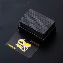 1 Set Of 54pcs Colorful Black & Gold Playing Cards, Waterproof Multi-Player Card Game Set, Magic Packaging, Suitable For Wedding, Party, Birthday, Holiday, Board Game Gift, Collection - Black - View 8