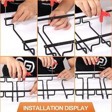 Wine Glass Holder, Wine Racks, Hanging Wine Glass Rack, Stemware Rack With 4 Rows Can Hold 8 - 12 Wine Glasses, Wine Racks Kitchen, Bar, Cafe - Holder (unassembled) + Dark Black (removable) - View 5