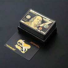 1 Set Of 54pcs Colorful Black & Gold Playing Cards, Waterproof Multi-Player Card Game Set, Magic Packaging, Suitable For Wedding, Party, Birthday, Holiday, Board Game Gift, Collection - Black - View 10