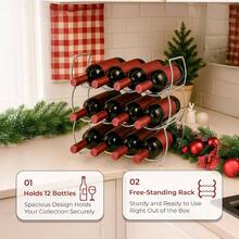 Essentials 3 Tier Stackable Wine Rack Countertop Wine Holder Stand Counter Metal Bottle Storage Table Top Standing Holder - Display Shelf Bar Cabinet - Silver - View 3