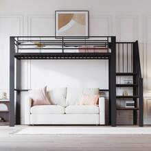 Barnsängramar, sänggavlar och fotgavlar - Svart + Metall och Trä + 90 cm * 200 cm - Visa 4