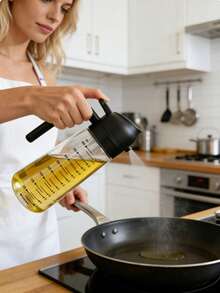 1 Pc 470ml Large Capacity Olive Oil Sprayer Bottle, 2-In-1 Precise Dosage Squeeze Bottle For Cooking, Baking, Grilling, Kitchen Essential (Random Style/Color) - Multicolor - View 17