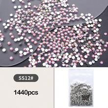 1 Pack/2 Packs Rhinestone DIY Sticker, Crystal Glass Flat Bottom Multi-Faceted AB Iridescent Rhinestones, Clothing Decoration Accessories - AB Color - View 12