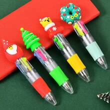 2pcs-Christmas Multicolor Ballpoint Pens, Christmas Ballpoint Pens, Creative Cute Christmas Neutral Pens, Vibrant Assorted Colors With Santa, Reindeer & Snowman Toppers, Retractable 4-Color Ink, Durable ABS Body, Ideal For Holiday Journaling & Gift Giving, Holiday Party SchoolSupplies StudentsRewards Christmas Gifts Christmas Stationery Gift Water Pen Christmas(Random Pattern) - Random - View 11