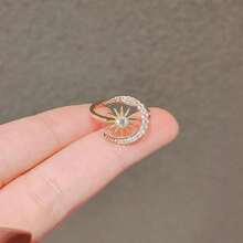 Luxury Synthetic  Moon Sun Opening Ladies Adjustable Ring Simple Fashion Ring - 金 - 查看 2