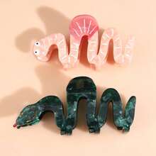 Pinza para el pelo divertida y divertida, pinza para el pelo de vinagre personalizada, clip duradero antideslizante, serpiente verde creativa, rosa, 1. UJPR - H1348 - Ver 1