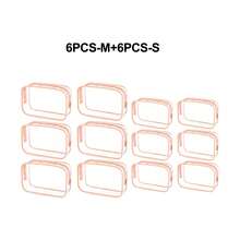 12 túi đựng mỹ phẩm trong suốt bằng PVC có khóa kéo - Túi đựng đồ dùng vệ sinh cá nhân chất lượng cao, lý tưởng cho du lịch, phòng tắm và các vật dụng cần thiết khi đi nghỉ mát (Cỡ trung bình, trong suốt), phụ kiện phòng tắm, túi đựng, túi trang điểm, đồ dùng du lịch thiết yếu - Hồng - Xem 14