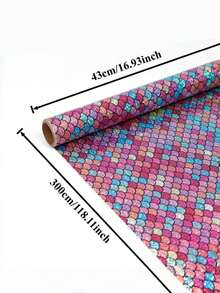 1卷彩虹美人鱼鳞片闪亮礼品包装纸 - 渐变彩色闪光礼品包装纸 | 生日派对礼品包装DIY手工材料，圣诞节情人节梦幻礼品装饰纸（单卷118.11英寸），节日装饰，活动策划 - 彩色 - 查看 7