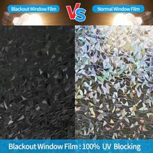 Blackout Window Film Sun Blocking Window Privacy Cover For Glass Removable Darkening Dark Black Out Window Cover Tint Shades For Home Day Sleep Light Blocker Black Rainbow 17.5 X 78.7 In - 黑彩虹 - 查看 5