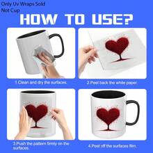 12pcs Types Of Heart Tree Stickers Valentine'S Day Themed Rub Ons UV DTF Transfer Stickers, With Vibrant Heart Tree Designs Art Stickers, Suitable For, Cups, Bottles DIY Furniture, Glass, Glassware, Bottles And Crafts (No Mug Included) - Multicolor - View 7