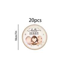 10 piezas/20 piezas/50 piezas/80 piezas, Juego de platos, servilletas y vasos de papel con diseño de conejito de Pascua, Decoraciones "Alguien es uno", Suministros para fiesta de té de Alicia en el país de las maravillas de primavera, Juego de vajilla desechable para baby shower de estilo bosque, Diseño de conejito marrón para celebración familiar al aire libre de Pascua - Multicolor - Ver 18