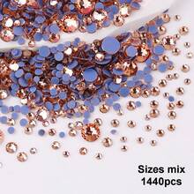 SS6 2mm-SS12 3mm，1440颗/包；SS16 4mm，720颗/包；SS20 4.8mm，360颗/包；SS30 6.4mm，288颗/包；圆形平底玻璃水晶水钻，多色水晶宝石，DMC热熔珠，适用于DIY美甲、服装、包包、鞋子、工艺品、闪亮美甲贴纸装饰