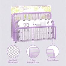 SUPEASY 3 Fächer Briefhalter - Mesh Metall Dokumentenhalter für Schreibtisch, Desktop Mail Halter und Briefablage (Lila) - Lilas - Voir 5