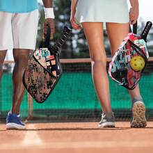 1pc Pickleball Bag With Net Pocket, Handles And Zipper Closure, Suitable For Most Pickleball Rackets - Black - View 3