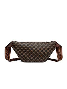 Retro Chic Niche One Shoulder Underarm Floral Waist Bag, Fashionable High-End Commuter Fanny Pack - Brown - View 5