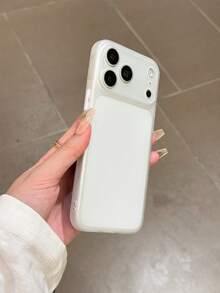 1 ốp lưng điện thoại trong suốt mờ như băng, kiểu dáng tối giản, tương thích với iPhone 17 Air, 16, 14, 13, 12, 15, 11 Pro Max Plus, bảo vệ camera trong suốt. - trắng - Xem 3