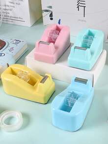 1个带加重防滑底座的桌面胶带座，适用于办公室、工艺品制作、艺术项目、剪贴簿、学校、礼品包装和包裹递送 - 彩色 - 查看 6