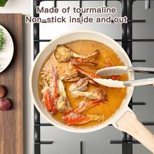 石纹压铸铝煎锅，平底煎锅，家用厨房煎锅，适用于煎蛋，不粘锅，牛排煎锅和炒菜锅，通用款 - 白色 - 查看 9