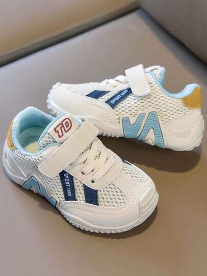 1 Pair New Spring/Autumn Kids' Breathable Mesh Sports Shoes, Boys/Girls Soft Sole Non-Slip Casual Sneakers, Fashion Versatile Running Shoes