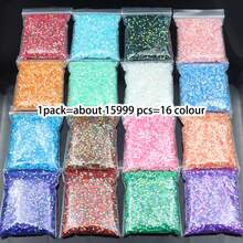 Approximately 16,000 16-Color 5D Resin Rhinestones, 3mm Round Clear Flat-Back Sparkling Gems For Nail Art, Jewelry Making, DIY Craft Kits, And Apparel Embellishment - High Quality And Durable, No Box Included - 彩色 - 查看 10