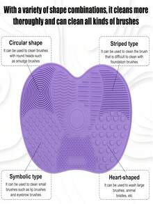 1PC Silicone Makeup Brush Cleaning Mat - Better Clean Your Makeup Tools. Features A Suction Cup, Wear-Resistant, Reusable, Portable Makeup Brush Cleaning Tool Made Of Silicone With Smooth Edges. - Multicolor - View 9
