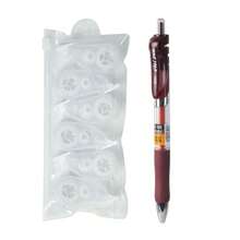 WQN 12支装高品质按动式圆珠笔（0.5毫米），6卷迷你白色修正带书写修正套装，适合开学季的文具套装 - 彩色 - 查看 6