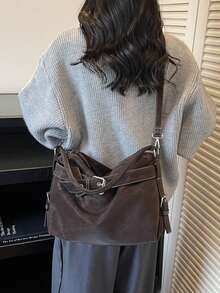 2026春季新款复古软皮单肩托特包，女士手提包，新款女士单肩包，最佳托特包，女士休闲手提包 - 咖啡 - 查看 7