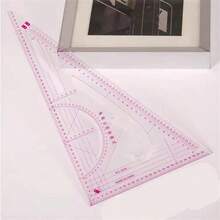 1pc 3220 Triangle Proportional Scale, French Curve Metric Ruler, Sewing Measurement, Garment Design, Tailor Drafting Template, Craft Tool, Sewing Ruler, Tailoring Tool, Sewing Tool, Tailor Ruler, Garment Ruler, Template, Drawing Ruler, Patchwork Ruler, Quilting Ruler, Garment Pattern Ruler, Cutting Ruler, Sewing Garment Cutting Ruler, Seam Ruler - Clear - View 2
