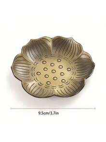 3.7英寸梅花造型多功能九孔香炉及托盘，适用于家居、瑜伽、冥想、香薰疗法，情人节礼物 - 銅色 - 查看 9