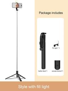 1.7m New Bluetooth Selfie Stick, 10m Wireless Remote Control, 360° Rotatable & Detachable Phone Holder, Reinforced Frame, Stable Tripod Stand, Live Streaming Equipment, Alloy Material, With LED Fill Light, Adjustable & Extendable, Compatible With IPhone 17/16/15/14/13/12, S25/S24/S23/S22/S21/S20 And Cameras, DSLR Camera Fill Light - one-size - View 13