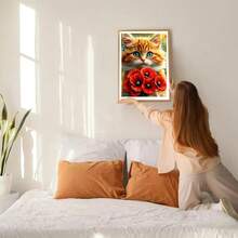 GDYEEH DIY Kitten 5D Diamond Art Kits, Round Full Drill Sparkling Pies Flowers Diamond Painting Picture, Fantasy Cat Painting By NFUmbersss Art Kits For Adults Beginners Home Wall Decor 12x16 Inch - UCGD465 - 查看 6