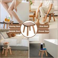 Solid Wood Step Stool - Plant Stand Indoor Smal Stools To Sit On Multi-Use Footstool For Bathroom/Bedroom/Kitchen Walnut Color - Walnut Color - View 7