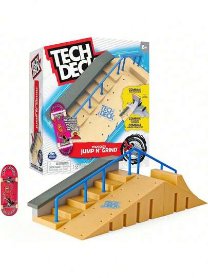 EstiloTech Deck, Jump N' Grind X-Connect Park Creator, Juego De Rampas Personalizable Y Construible Con Una Patineta Exclusiva, Para NiñOs A Partir De 6 AñOsVersióN Mejorada