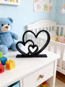 1pc Heart-Shaped Statue, Minimalist Black And White Design, Love Statue Decor, Bookshelf/Desk Ornament, Holiday/Housewarming Gift, Home Decor, Suitable For Nursery, Bedroom, Nursing Room - Multicolor - View 7